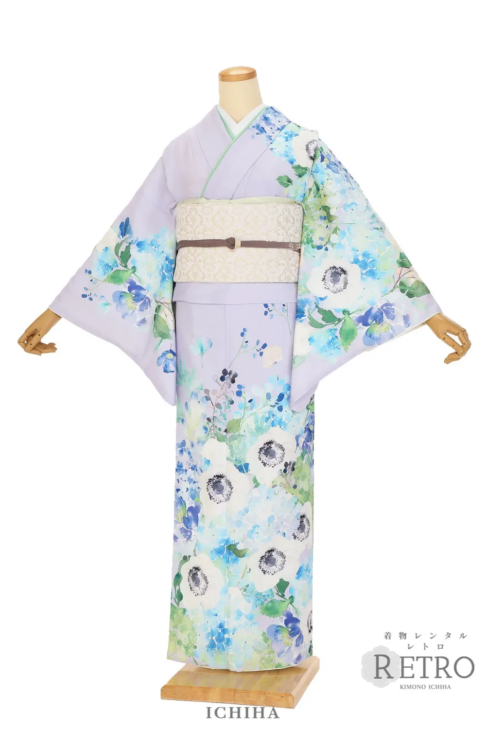 アネモネ訪問着 薄紫色・いちは